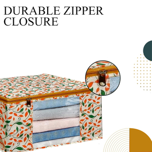 Housse de Saree de Travail Orange Patti Saree pour Femmes Prix de Gros Sac de Rangement Saree Transparent de Haute Qualité - Product Image 2