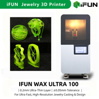 Imprimante 3D compacte industrielle IFUN pour bijoux WAX ULTRA 100, garantie 1 an, couche ultra-fine de 0,2 mm, pour la conception de bijoux