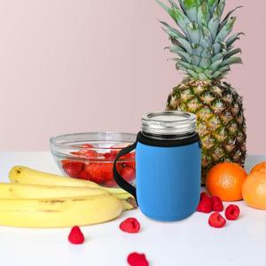 Venta caliente al por mayor barato 1 cuarto Mason Jars mangas neopreno 32oz boca regular y ancha Mason Jar mangas soporte con asa - Product Image 6