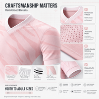 Maillot de football personnalisé rose Elite avec maille jacquard, uniforme de football en gros pour l'approvisionnement des équipes de clubs professionnels