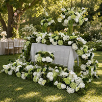 Guirlande de fleurs en soie blanche personnalisable pour la décoration de mariage, chemin de table pour mariage