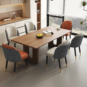 Set di <span class=keywords><strong>Sedie</strong></span> da Pranzo, Arredamento Nordico Moderno <span class=keywords><strong>in</strong></span> Tessuto, Legno, <span class=keywords><strong>Pelle</strong></span> e Metallo, <span class=keywords><strong>Sedie</strong></span> di Lusso Nere e Dorate per Sala da Pranzo e Ristorante - Product Image 4