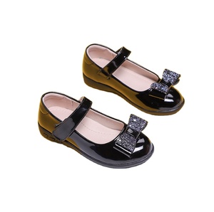 Zapatos de Vestir de Cuero Negro con Lazo para Niñas, Zapatos de Princesa para Actuaciones Escolares - Product Image 1