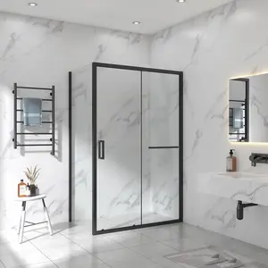 PFR淋浴屏制造商步入式淋浴玻璃黑色框架淋浴间Cabine De Douche