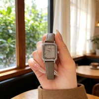 Reloj de Cuarzo con Esfera Cuadrada de Moda, Caja de Aleación, Resistente al Agua 30M, Pantalla de Agujas, Vintage con Incrustaciones de Diamantes, Elegante para Mujer