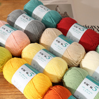 Fil de Coton Peigné 5 Brins Haute Résistance, Matière Crochet DIY Faite Main, Fil Mélangé Lait et Coton Teint, Paquet de Gros