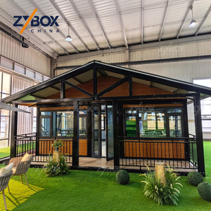Villa <span class=keywords><strong>de</strong></span> luxe <span class=keywords><strong>de</strong></span> type resort avec jardin, maison modulaire préfabriquée extensible <span class=keywords><strong>de</strong></span> 20 pieds sur 40 pieds avec toit en pente et porche, pour les marchés américain et australien - Product Image 4