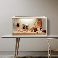 Nichoir en bois pour cailles, hamsters et poussins avec toit relevable et fenêtre en acrylique
