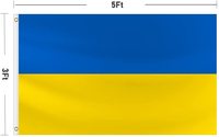 Nouveau drapeau et bannière imprimés de l'Ukraine, 100% polyester, 3x5 pieds