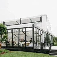 Grande Tente de Réception Commerciale de Luxe Transparente pour Mariages et Événements, Atrium, Orangerie, pour 50 à 300 Personnes
