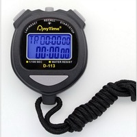 Digitaler Stoppuhr-Timer mit Hintergrundbeleuchtung, zweireihig, 60 Runden-Speicher, tragbarer Sport-Timer mit Alarm für Wettkampf und Training