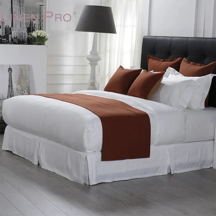 Customized Logo Hotel Bed Linens From India Used 100% Cotton Fabric Bed Sheets Bedding Set