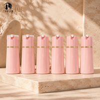 Flacon applicateur à pression rechargeable en PP rose macaron de 410 ml pour coloration capillaire et soins des cheveux en salon