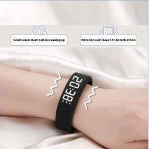 Reloj Despertador Digital LED con Alarma Ajustable y Antidespertador, Pulsera con Podómetro, Resistente al Agua y con Alarma Vibratoria - Product Image 2