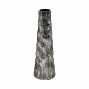 Vaso Alto in Metallo Texturizzato, Arredamento Moderno per Soggiorno, Camera da Letto e Casa - Product Image 1