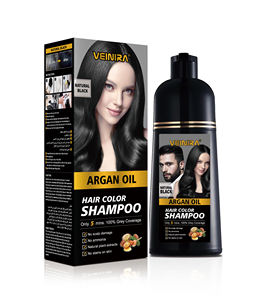 Coloration capillaire permanente sans ammoniaque à base de plantes 5 en 1 OEM, <span class=keywords><strong>shampoing</strong></span> colorant 400 ml en sachet, couverture des <span class=keywords><strong>cheveux</strong></span> gris, noir <span class=keywords><strong>brun</strong></span> pour femmes et hommes - Product Image 4