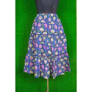กระโปรงแม็กซี่ผ้าฝ้ายพิมพ์ลายดอกไม้ทำมือสุดพิเศษ สไตล์โบฮีเมียนสำหรับชายหาด ชุดพื้นเมืองสำหรับผู้หญิง กระโปรงยาวแม็กซี่  รับสั่งตัดตามไซส์ ราคาขายส่ง - Product Image 1