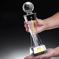 K9 Kristallen Sportbeker Lasergegraveerd Basketbal Voetbal Golf Tennis Honkbal Globe Kristallen Prijsbeker voor Competitie Prijs