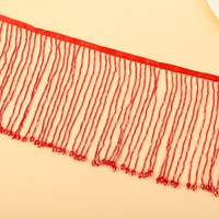Superbe frange de 15 cm en perles de verre à coudre à la main pour la décoration textile de la maison