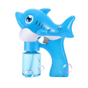 5cm + grande bulle dessin animé requin dauphin pistolet à bulles jouets nouveau Design été jouets en plein air Machine à bulles avec lumière et musique pour enfant