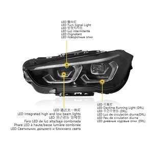 Phares HETOP F48 2016-2019, style Ikon bicolore, éclairage avant amélioré, LED <span class=keywords><strong>X1</strong></span> jaune et blanc, lentille laser, plug and play pour <span class=keywords><strong>BMW</strong></span> - Product Image 3