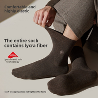 Chaussettes d'affaires en coton côtelé tricoté pour homme, 98,1 % coton, antibactériennes, absorbant la transpiration, résistantes aux odeurs, en boîte cadeau, pour l'automne, ODM