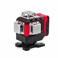 Niveau laser rotatif vert rechargeable haute précision 360° 16L/12L avec affichage LCD de l'angle d'inclinaison pour usage intérieur/extérieur DIY