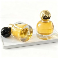 Flacon de parfum en verre vide de 30 ml, 50 ml, 100 ml, transparent, avec couvercle doré sérigraphié et pulvérisateur à pompe, avec diffuseur à bâtonnets