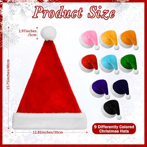 Chapeau de Noël personnalisé avec logo, chapeau de Père Noël unisexe, confortable, créatif, multicolores, chapeau de Noël pour adultes pour les fêtes de Noël - Product Image 2