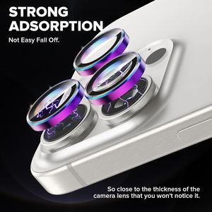 Película de Lente de Câmera de Vidro Temperado 9H para Proteger Celular para iPhone 15 Pro Max 14 Plus Protetor de Lente de Câmera de Fácil Instalação - Product Image 4