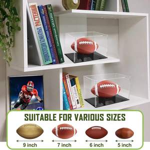 Nouveau produit boîte de présentation de stockage de football en acrylique anti-poussière personnalisée avec base noire - Product Image 3