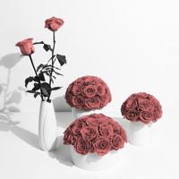 Décoration personnalisée pour la maison, cadeau de la Saint-Valentin, plantes éternelles, bouquet de fleurs, roses stabilisées et préservées à longue tige dans une boîte et un vase
