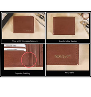 Dompet Lipat Pria Kulit Asli RFID Aman, Tempat Kartu Tipis, Dompet Dua Seksi, Pilihan Hadiah Bergaya