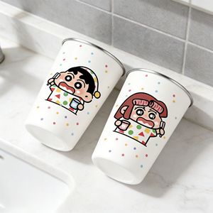 Taza para enjuague bucal de acero inoxidable Crayon Shin Chan, diseño de dibujos animados de acero 304 para niños y parejas, taza para beber resistente a roturas - Product Image 3