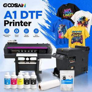 Precio barato paños camiseta 9 colores de neón máquina de impresión grande 60cm tamaño A1 DTF conjunto de impresora con secador Xp600 cabezal de impresión Dual - Product Image 1