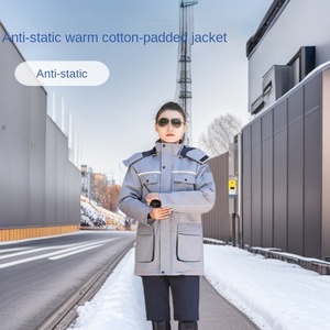 Combinaison <span class=keywords><strong>de</strong></span> <span class=keywords><strong>travail</strong></span> rembourrée en coton antistatique d'hiver, unisexe, épaisse, chaude, protection contre les produits chimiques, station-service, protection contre le <span class=keywords><strong>froid</strong></span>, veste - Product Image 2