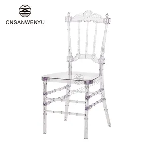 Vente en gros de chaises de mariage Chaises de salle à manger en acrylique de luxe Nordic Light Chaise de mariage transparente pour événement et fête