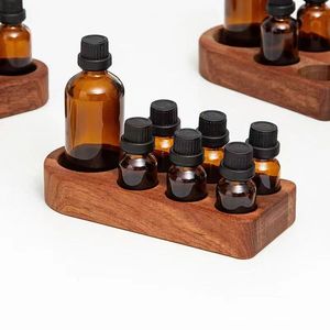 Support de rangement en bois pour huiles essentielles, 1 niveau, pour bureau, porte-bouteilles d'aromathérapie - Product Image 1