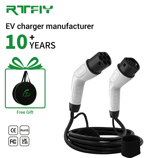 32A 7KW 22KW Fast EV Charging Cable With IEC62196 Type 2 EV Plug Connector 16A 3.6KW 11KW EV Charger Cable