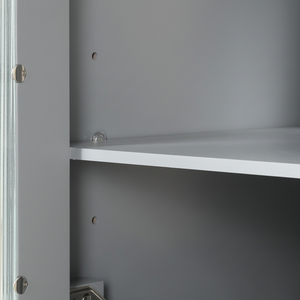 Lavello lavabo da bagno in legno massiccio da 24 pollici in MDF grigio con due cassetti con ripiano regolabile (vecchio SKU WF309411AAE) - Product Image 1