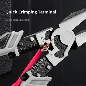 Professional Electrician's Pliers - 2-in-1 <strong>Long</strong> <strong>Nose</strong> &amp; Diagonal Cutter with Metric Measurement &amp; Wire Stripping Jaws - Product Image 5