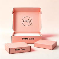 Boîte cadeau en carton ondulé pliable, écologique, avec logo personnalisé, revêtement UV, couleurs pastel, multi-lumières, pour cosmétiques et bijoux