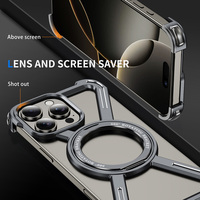 Étui magnétique en alliage d'aluminium X Type sans cadre 360 pour iPhone 17 16 15 14 Pro Max Plus Couverture d'armure de dissipation thermique en métal