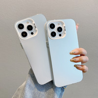 Coque Luxueuse Effet Aurore Mat Translucide pour iPhone 11 12 13 14 15 Plus Pro Max XR XS X, Bumper Rigide Antichoc