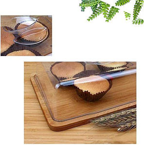 Planche à découper rectangulaire en bambou personnalisée en usine, support à gâteau pour le stockage du fromage et des gâteaux - Product Image 3