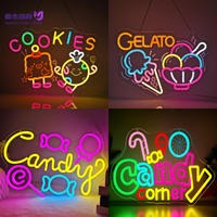 Enseigne néon LED Gelato, Décoration murale en forme 3D, Alimentation USB, Texte statique, pour Magasin de crèmes glacées, Pâtisserie, Café, Fête