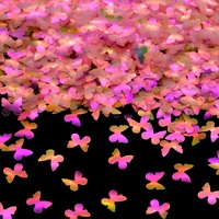 High Sparkly New Fluorescence Hellrosa Hohl stern Blumen form Glitter Glitter für Snow Globe Cup Dekoration