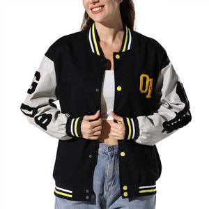 Blouson universitaire imprimé tendance pour femme, coupe oversize, en tissu durable, respirant et à séchage rapide, style streetwear hivernal - Product Image 1