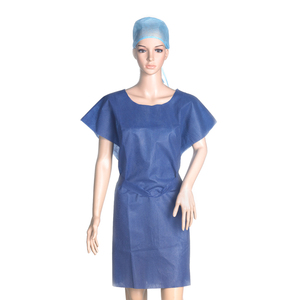 Bata de Aislamiento Desechable Azul de Tela SMS con Certificación CE MDR, Bata Quirúrgica con Lazos Largos para Pacientes, Uso Médico y Clínico en Hospitales - Product Image 1