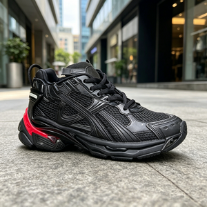 Zapatillas Deportivas de Lujo para Hombre, Negras, con Malla, Punta Redonda, Transpirables, Suela de Goma, Diseño Moderno, con Luces LED - Product Image 1